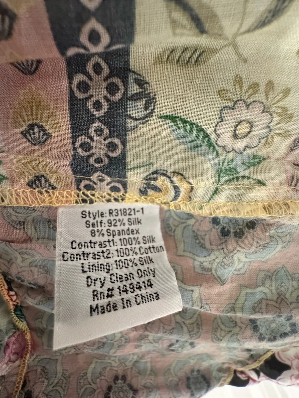 Johnny Was Bohemian Patchwork Maxi Dress in Yellow - Floral Mix - Picture 9 of 9